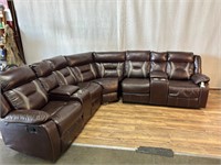 3pc Sectional Recliner Brown