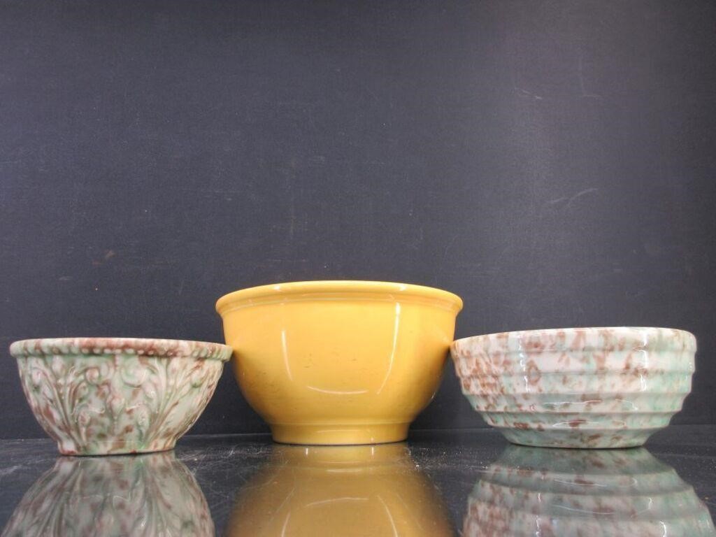 (3) Stoneware Bowls