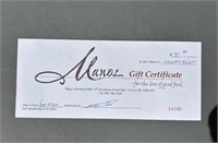 Manos Restaurant - $75 Gift Certificate