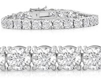 14k Gold 17.00 ct Round VS1 Lab Diamond Bracelet