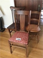 3 NON MATCHING WOODEN CHAIRS