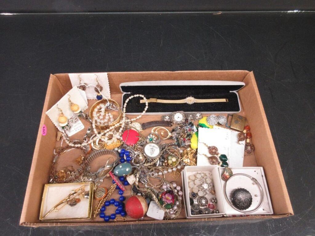 Lot of Costume Jewelry and Watches