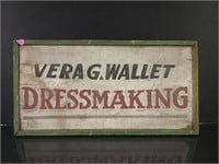 Early Wooden Dress Makers Sign