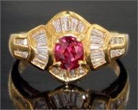 18kt Gold 1.26 ct Natural Ruby & Diamond Ring