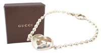 Gucci Interlocking GG Heart Ball Chain Bracelet