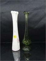 Lot of (2) 9.5" Fenton Glass Vases