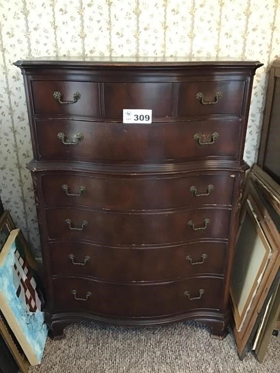 ANTIQUE CHEST OF DRAWERS 52 inches tall x 37