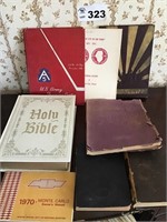 HOLY BIBLES, ARMY YEARBOOKS, CAR MANUAL