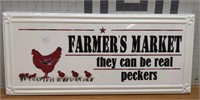 Farmers market metal sign
