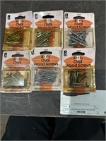 6 packs of Oval Wood Screws.. assorted sizes