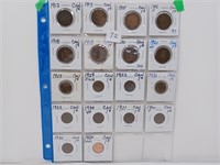 Lot of 18 Canada Large & Small Cents.