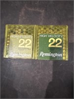 2 boxes of Remington, high velocity, 22