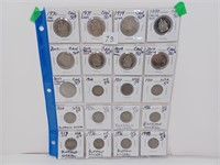 Page of 11 USA Nickels including Buffalo Nickels