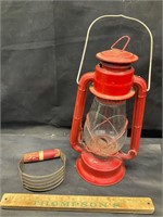 Lantern and vintage dough cutter