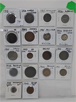 Page of 18 World Coins. As Found. Various