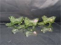 Lot of (3) Fenton Glass Shoes