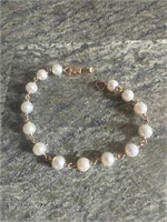 14k Gold and Pearl Bracelet #3