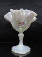 Fenton Glass Pearlescent Ruffled Top Bowl