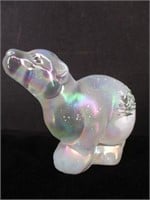 Fenton Glass Iridescent Woodland Frost Polar Bear