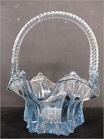 Fenton Glass Aqua Twisted Rope Basket