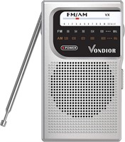 NEW $30 AM/FM Pocket Radio, Portable, (BLK)