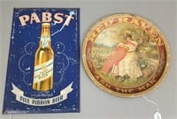 Pabst tin adverting sign 9 1/2" x 15" & Red Raven