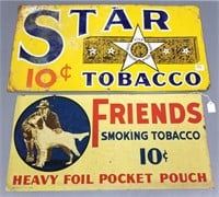 Star Tobacco 10 cent advertising tin sign - 12"