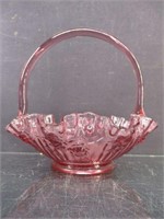 Fenton Glass Cabbage Rose Basket