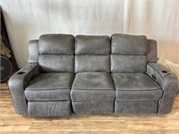 Grey 3 Seat Sectional Reclining Sofa