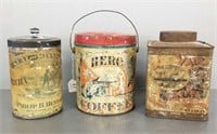 3 coffee, etc. advertising lidded tins - Hero