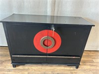 Black and Red Chinoiserie Credenza
