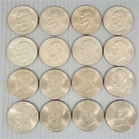 16 US Eisenhower silver dollars including 1976
