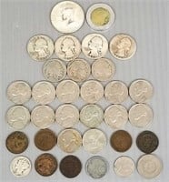 Small group of assorted US, etc. coins including