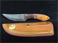 8" Damascus Knife with Case