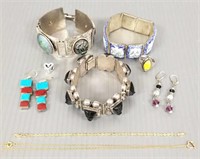 Group of assorted sterling, etc. vintage jewelry &