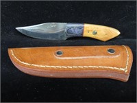 7.75" Damascus Knife with Case