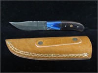 8" Damascus Knife with Case