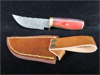 7" Damascus Knife with Case