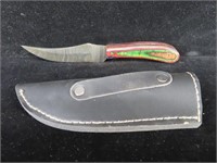 7.5" Damascus Knife with Case
