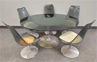 Mid-century modern chrome base table with