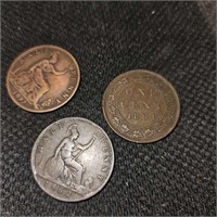 1862 to 1894 3 half pennies