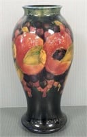 Moorcroft England decorated floral vase - 9 1/2" h