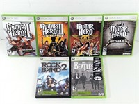 GUC Xbox 360 Games (x6) Guitar Hero/ Rockband