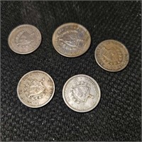 5 foreign  coins