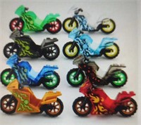 8-piece Lego style building block motorcycle set