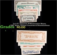 Lot of 5 Japanese WWII Invasion Money "JIM" Notes,