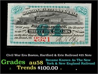 Civil War Era Boston, Hartford & Erie Railroad $35