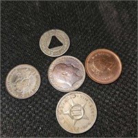 5 foriegn coins