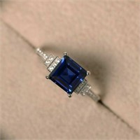 Blue Simulated Glass Ring