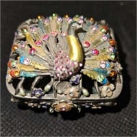 peacock metal ring holder